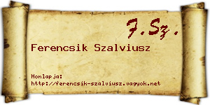 Ferencsik Szalviusz névjegykártya